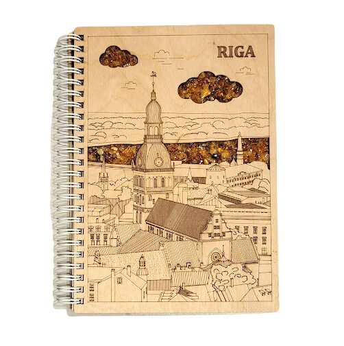 Wooden notebook with amber cover 670304