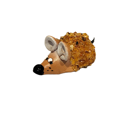 Ceramic figure with amber - Mouse 440203