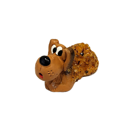 Ceramic figure with amber - Dog 440202