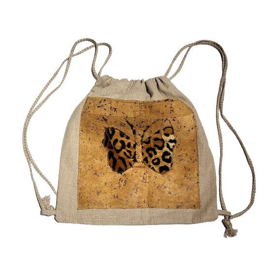 Lina auduma mugursoma-maisiņš ar ādu 1651901