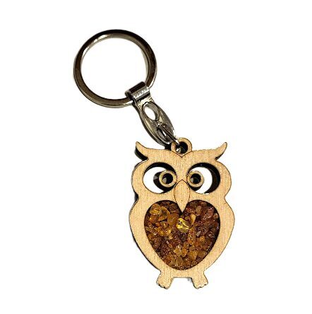 Wooden pendant with amber 670411