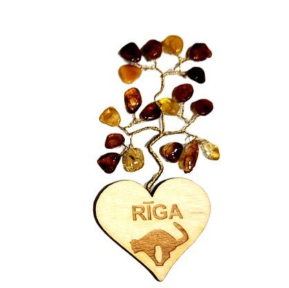 Wooden magnet with amber 673503