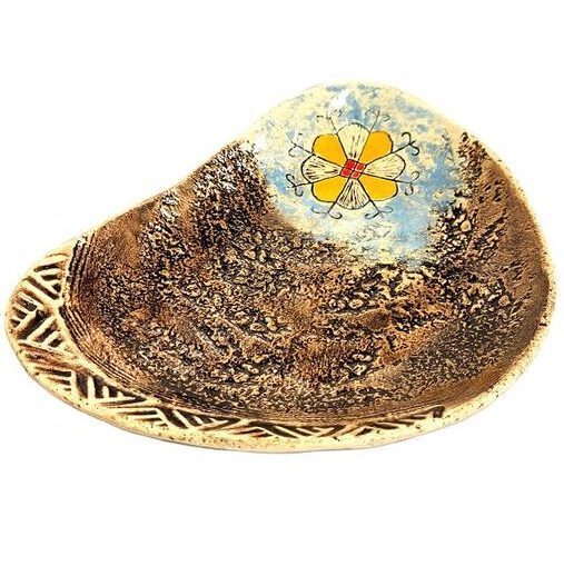 Clay dessert plate "Sun Sign" (23x16 cm) 1870704 