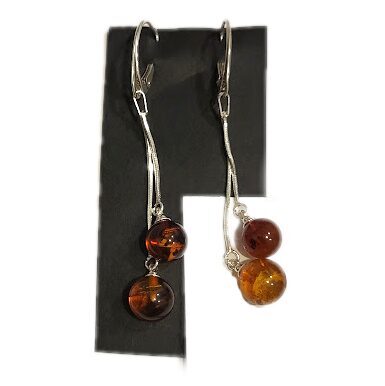 Earrings with amber (silver foot ) 1208902