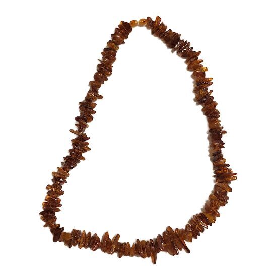 Classic Long Natural Amber Necklace "Amber Power" (~60 cm)-03