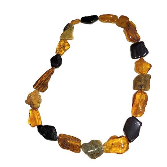 Exclusive Large Amber Stone Necklace "Amber Giant – No. 3" (59 cm)