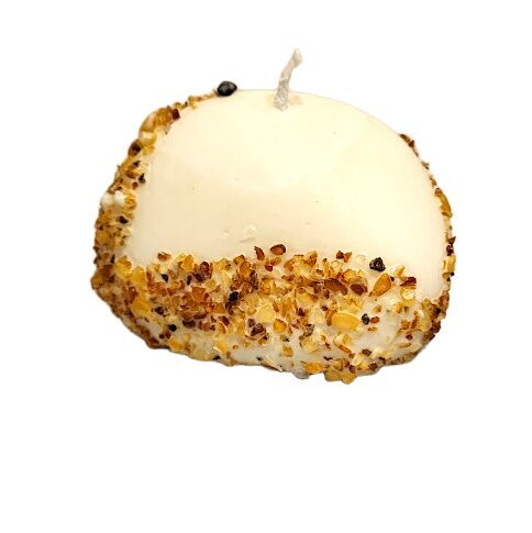 Akmens formas svece ar dzintaru (lielā) - Priede ar medu