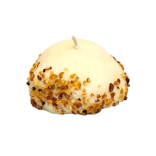 Akmens formas svece ar dzintaru (vidējā) - priedes un medus aromāts