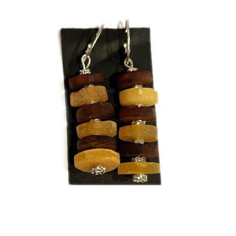 Earrings with amber 675219