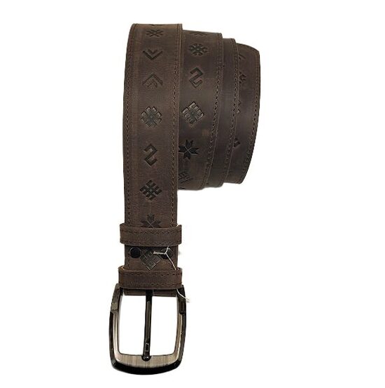 Genuine leather belt "7 signs" (brown)