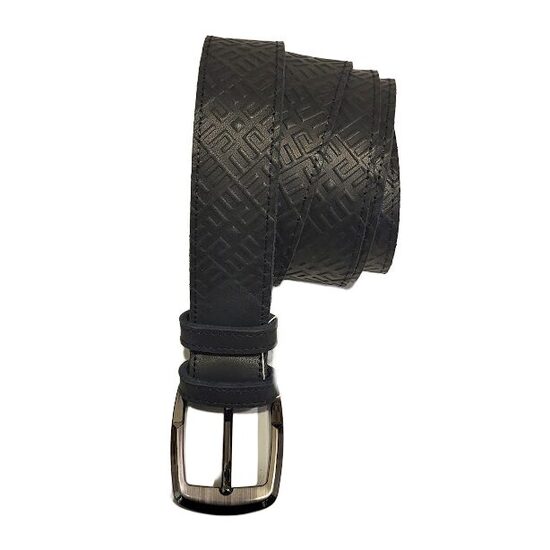 Genuine leather belt "Fire Cross" (black) 