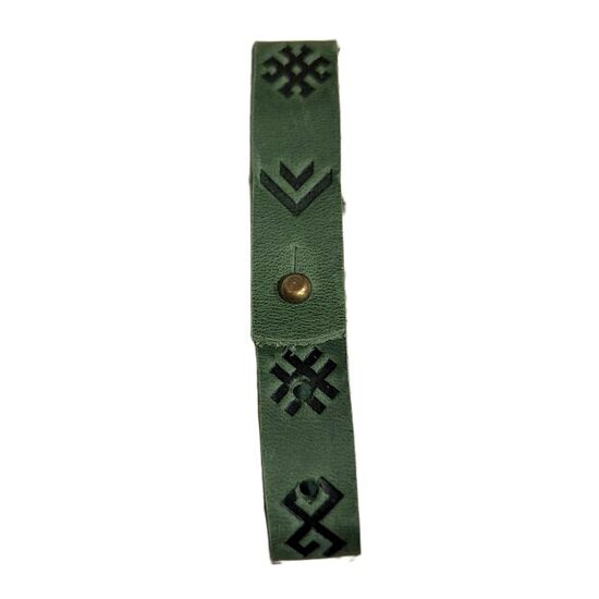 Bracelet with Latvian signs, green