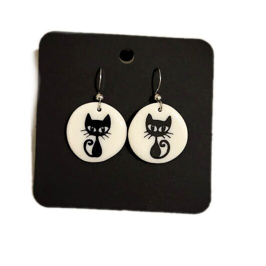 Porcelain earrings Cat 750206
