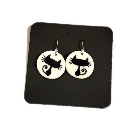 Porcelāna auskari Kaķis 750209