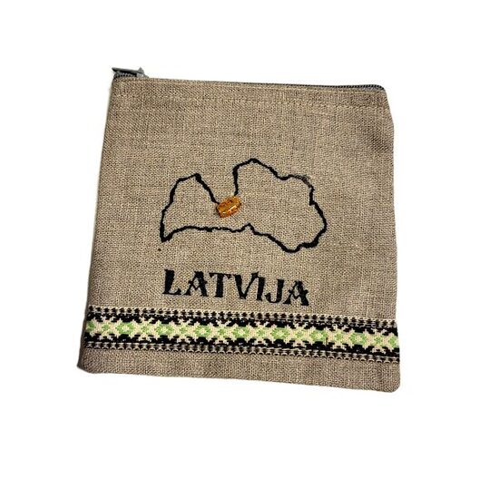 Fabric Pouch "Latvia" (11 x 11.5 cm) 1652502