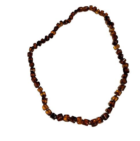 "Amber Cube" – Geometric Amber Necklace 