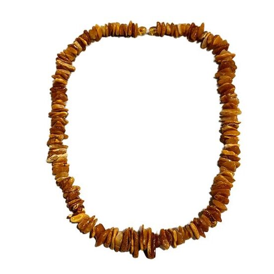 Classic Long Natural Amber Necklace "Amber Power" (~60 cm)-04