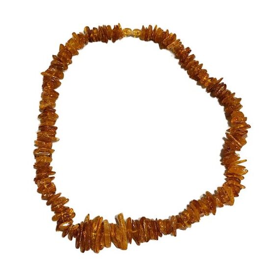 Classic Long Natural Amber Necklace "Amber Power" (~60 cm)-02