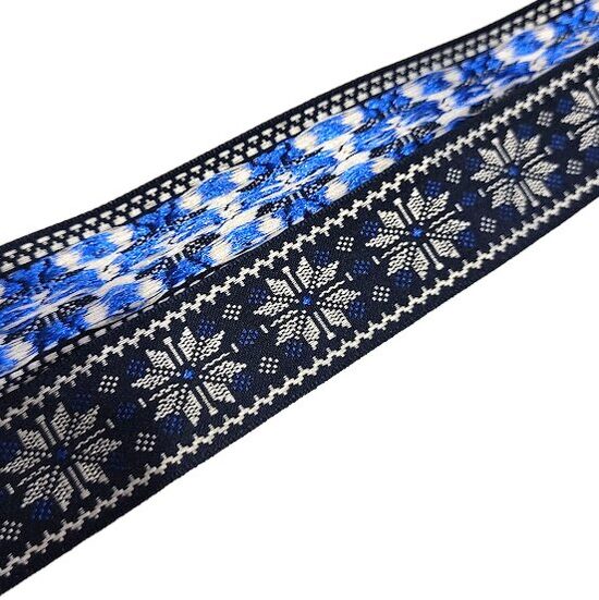 Woven Belt "Royal Blue Auseklītis" (2.5 cm) 