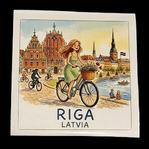 Decorative Sticker "Summertime Riga" (6x6 cm) 