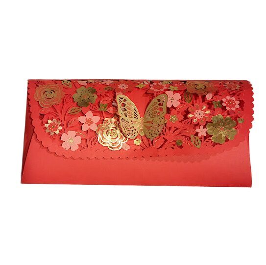 Festive Money Envelope "Red Butterflies" 