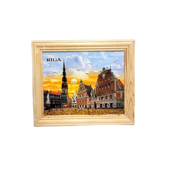 Amber Painting with Riga View 440594