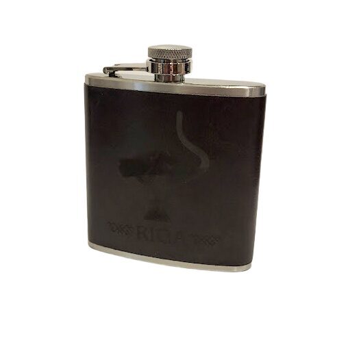 Metal souvenir flask "Riga Black Cat" (Black) 