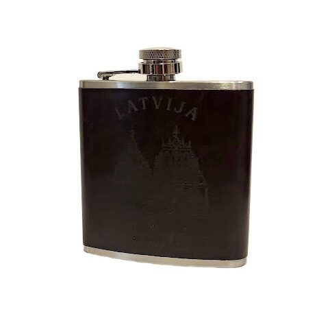 Metal souvenir flask "House of the Blackheads" (Black) 