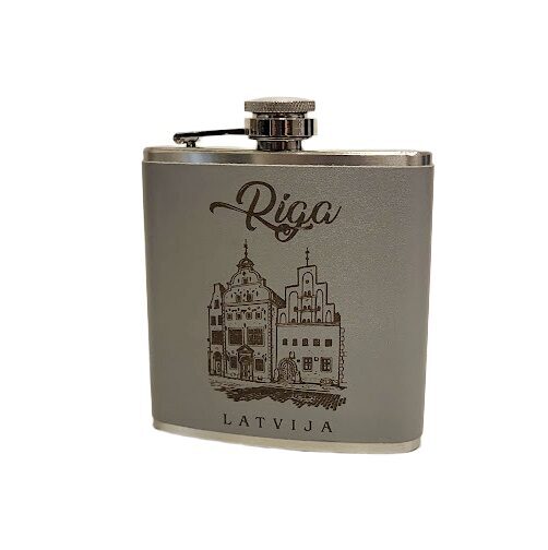 Metal souvenir flask "Three Brothers" (Grey) 