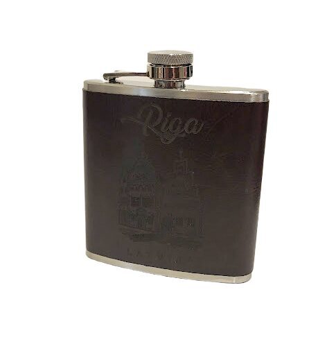 Metal souvenir flask "Three Brothers" (Black)