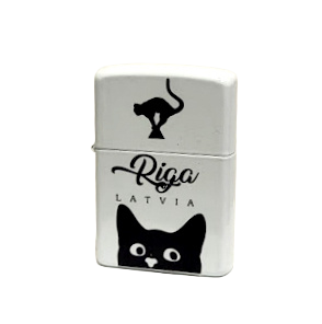 Souvenir lighter "Riga Cat" (White) 