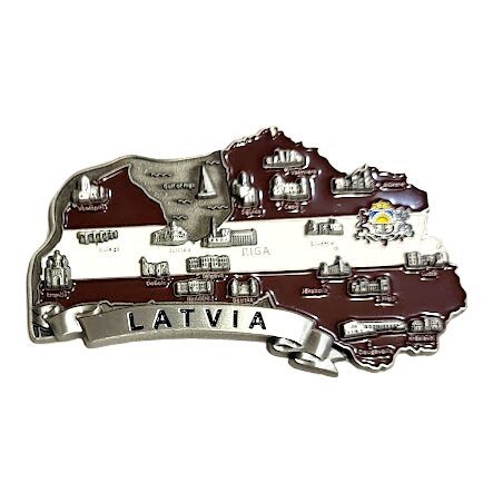 Metāla magnēts "Latvijas skati un karogs" / Metal magnet "Latvia Views and Flag" / Металлический магнит «Виды Латвии и флаг» 1500701