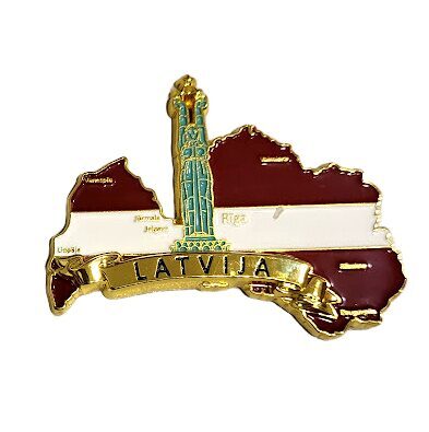 Metāla magnēts "Latvijas kontūra ar Brīvības pieminekli" / Metal magnet "Latvia Outline with Freedom Monument" / Металлический магнит «Контур Латвии с памятником Свободы» 1500601