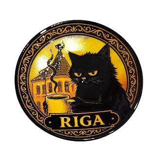 Suvenīra magnēts "Rīgas kaķis un šķīvītis" / Souvenir magnet "Riga Cat and Plate" / Сувенирный магнит «Рижский кот и тарелочка» 1501202