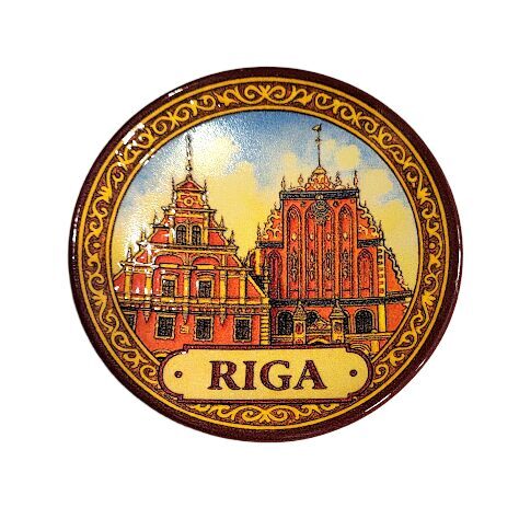 Suvenīra magnēts "Rīgas dekoratīvais šķīvītis" / Souvenir magnet "Riga Decorative Plate" / Сувенирный магнит «Рижская декоративная тарелочка» 1501201