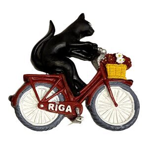 3D suvenīra magnēts "Rīgas kaķis uz velosipēda" / 3D souvenir magnet "Riga Cat on Bicycle" / 3D сувенирный магнит «Рижский кот на велосипеде» 1500603