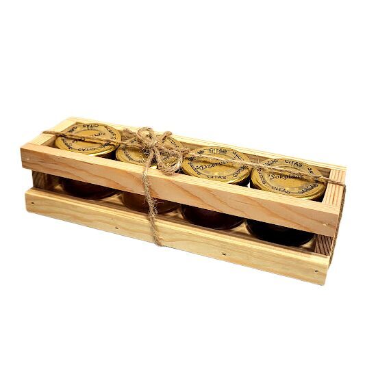 Honey Gift Set in a Wooden Box (4 x 33g) 