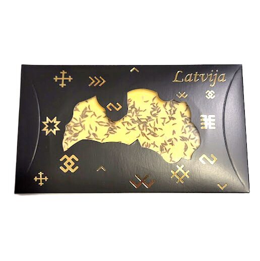 Chocolate from collection "Latvijas garšas" – white chocolate "Caraway cheese" 