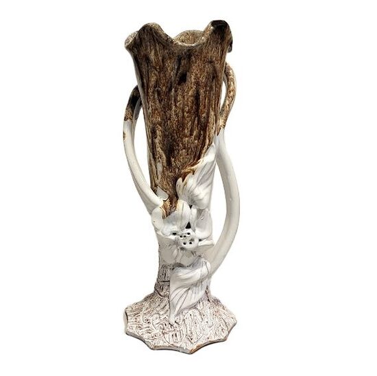 Ekskluzīva keramikas dizaina vāze "Ziedu Burvība" (Roku darbs) - 27 cm 