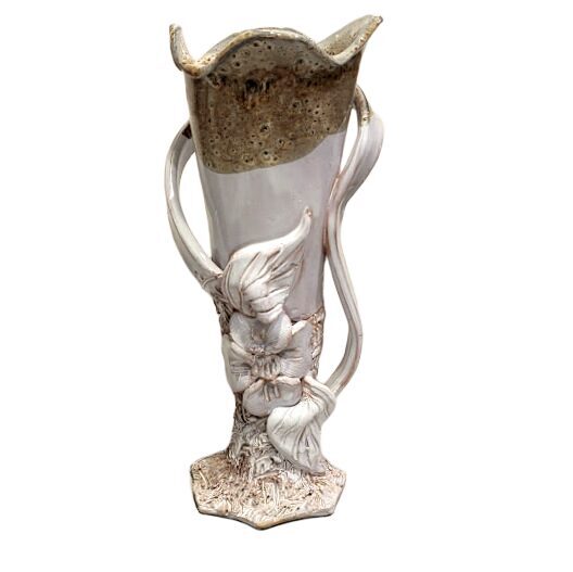 Ekskluzīva keramikas dizaina vāze "Ziedi ziedos" (Roku darbs) - 28 cm  