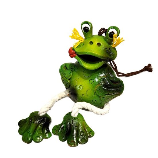 Ceramic piggy bank "Frog on Strings" (Handmade) - 30 cm 