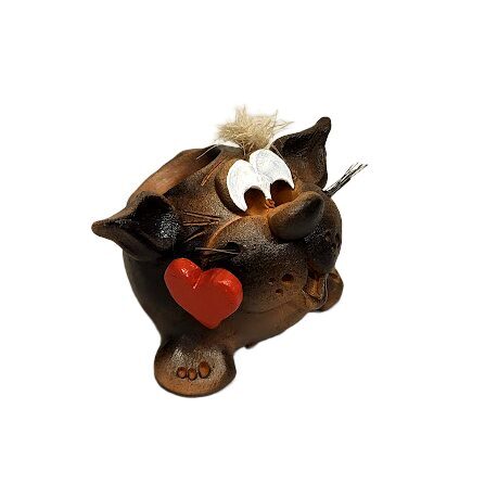 Ceramic toothpick holder "Cat" (Handmade)-02 