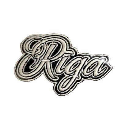 Embroidered patch with text "Riga" 6x4 cm
