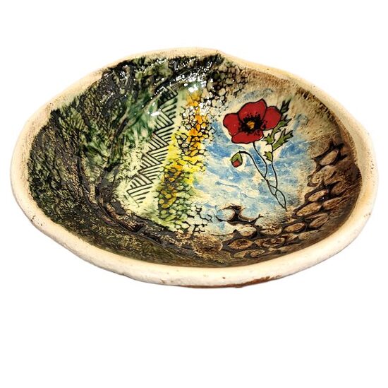 Medium clay bowl "Poppy" (19 cm) 1871202 