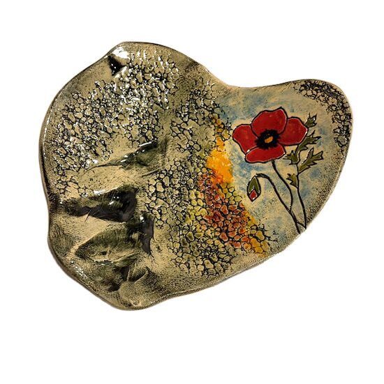 Clay snack plate "Poppies" 1872506 