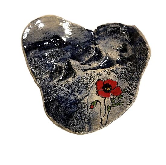 Clay snack plate "Poppies" 1872508 