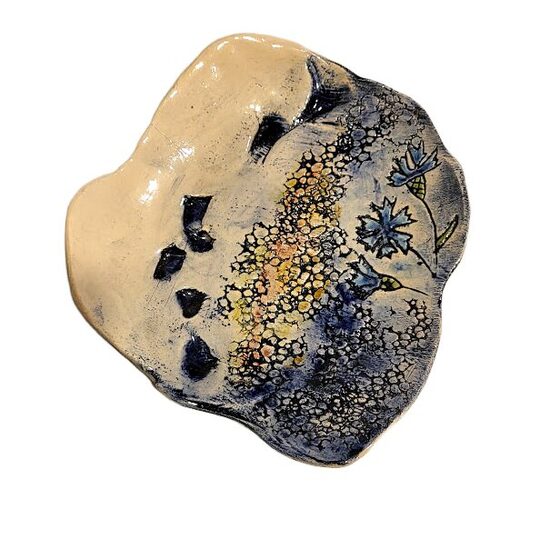 Clay snack plate "Cornflower" 