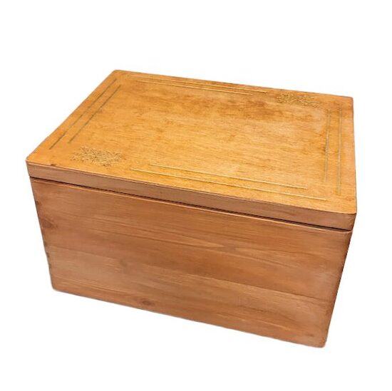 Solid wood treasure chest with Latvian symbols (40x30x23 cm) 421702