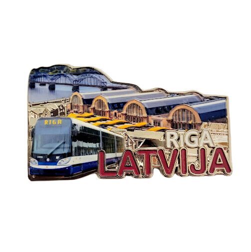 Metāla suvenīra magnēts "Rīga / Latvija" / Metal souvenir magnet "Riga / Latvia" / Металлический сувенирный магнит «Рига / Латвия» 