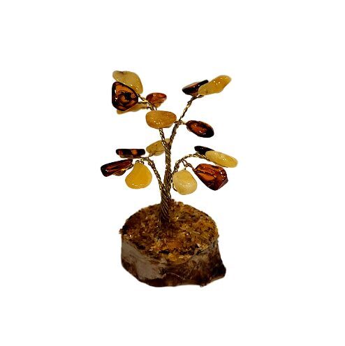 Mazais naudas-dzintara koks uz koka ripas (5 cm) 673203 